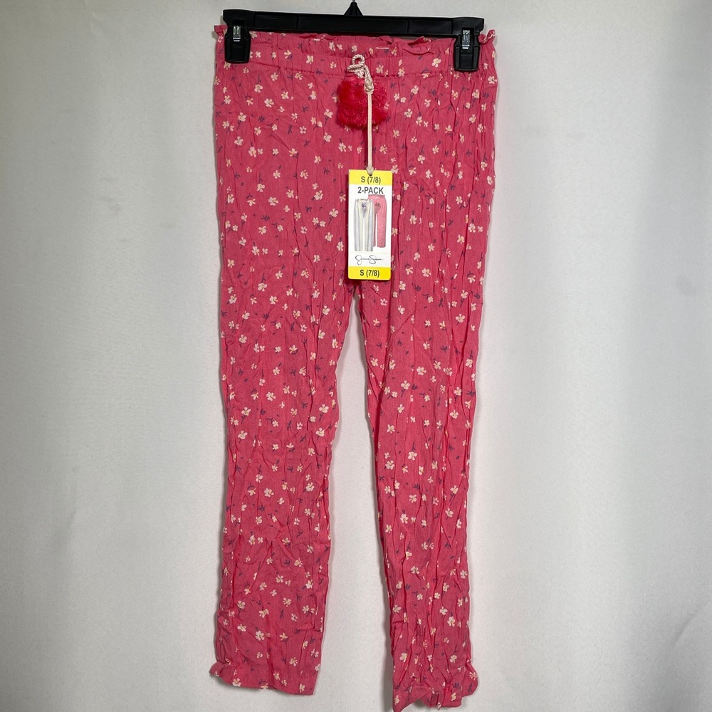 Jessica Simpson Pink Paperbag Waist Tassels Rayon Pants Girls SMALL 7/8 NWT